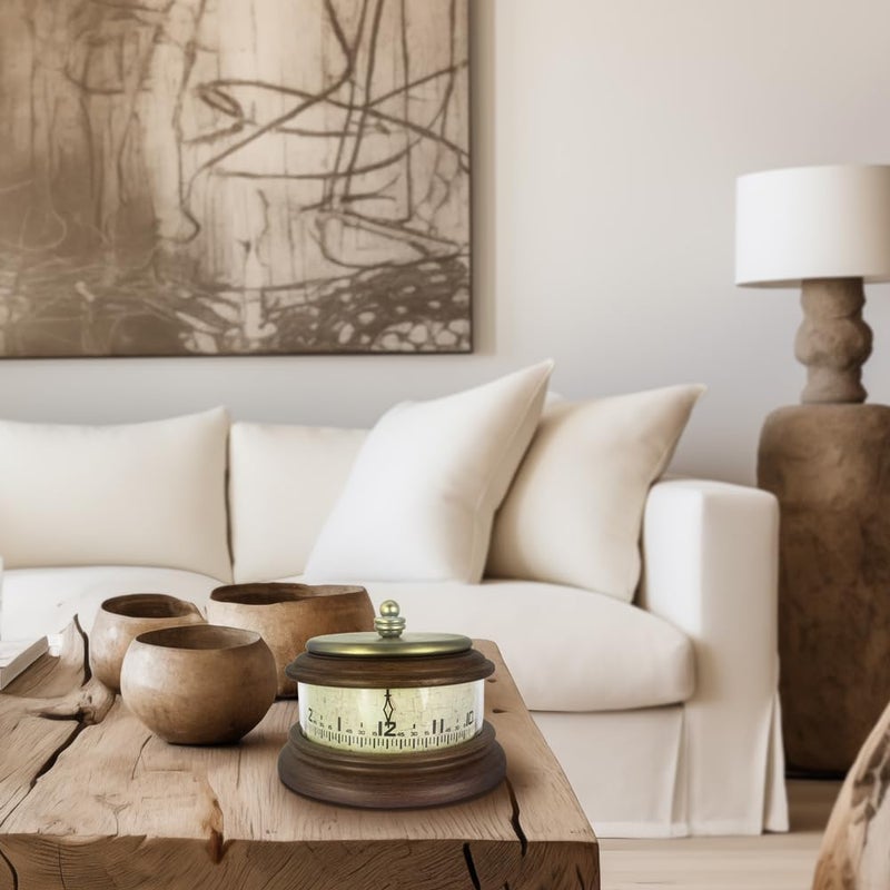 Presentime & Co. Louis XVI Mantel Clock, Desk & Shelf Clock, Retro Tabletop Clock for Living Room, Bedroom, Shelf Decoration, Fireplace, Farmhouse Decor, Walnut Brown Finish. - Image 4